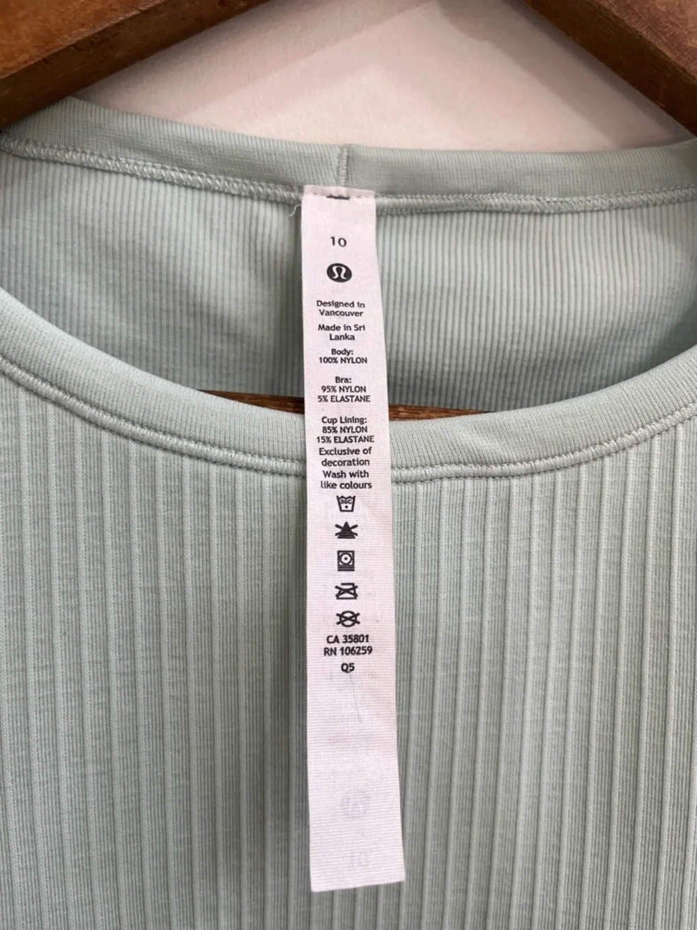 Lululemon Ebb to Street Long Sleeve Cropped Top Ribbed In Delicate Mint Size 10
